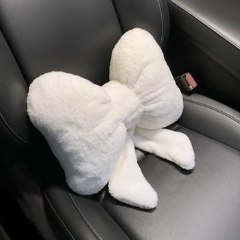 Νέο Μαξιλάρι Προσκέφαλου Αυτοκινήτου Bowknot Lovely Auto Seat Υποστήριξη κεφαλιού Προστατευτικό λαιμού Μαξιλάρι βελούδινα αυτοκίνητα Κιτ οσφυϊκής στήριξης αυτοκινήτου