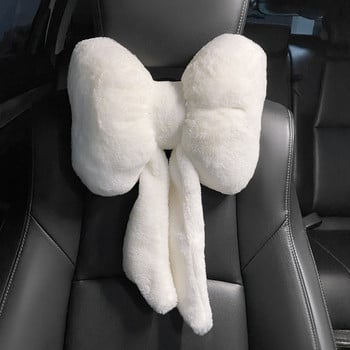 Νέο Μαξιλάρι Προσκέφαλου Αυτοκινήτου Bowknot Lovely Auto Seat Υποστήριξη κεφαλιού Προστατευτικό λαιμού Μαξιλάρι βελούδινα αυτοκίνητα Κιτ οσφυϊκής στήριξης αυτοκινήτου