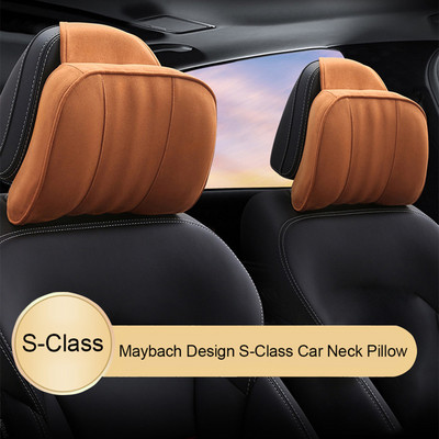 Облегалка за глава на кола Maybach S-класа Ултра мека възглавница Велурен плат Удобна възглавница за врата Възглавница за седалка Поддръжка за универсален 1PC
