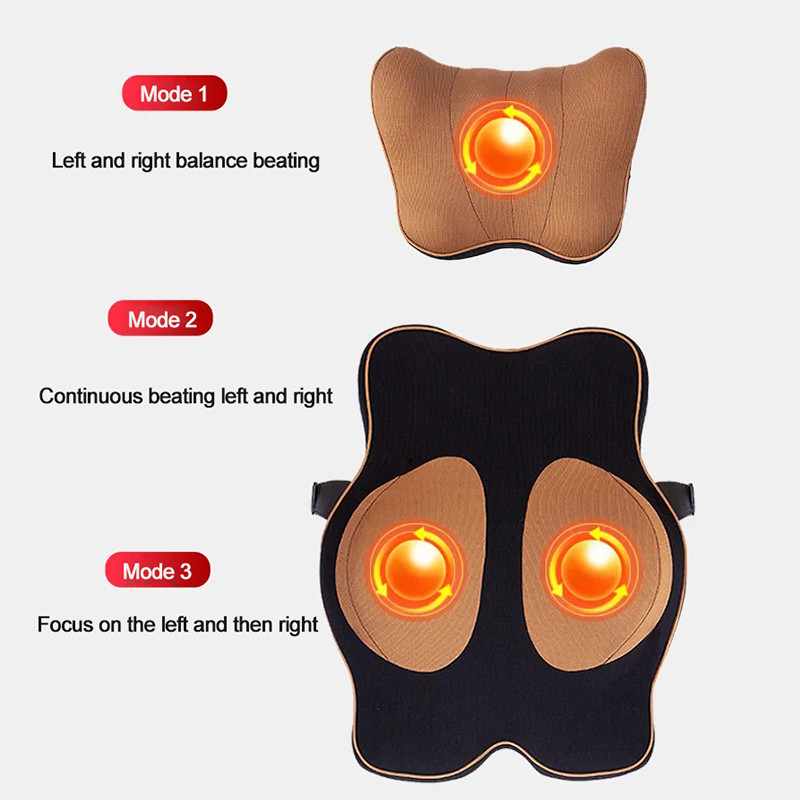 Automobilski električni masažni jastuk Auto sigurnosni dodaci Sjedalo Naslon za glavu Jastuk za vrat Simulacija ljudske masaže Putni jastuk za ured