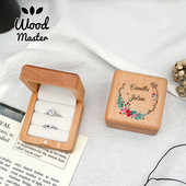 Drveni prsten za nakit Poklon kutija Personalizirani darovi Putna kutija za nakit s imenom Prijedlozi za djeveruše Držač za nakit