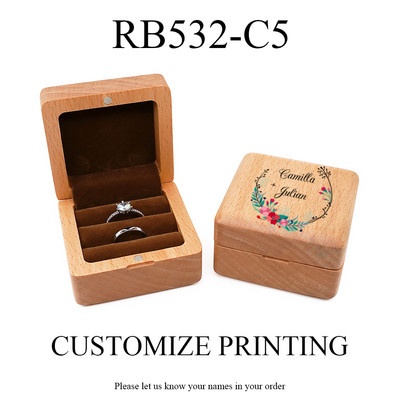 Drveni prsten za nakit Poklon kutija Personalizirani darovi Putna kutija za nakit s imenom Prijedlozi za djeveruše Držač za nakit