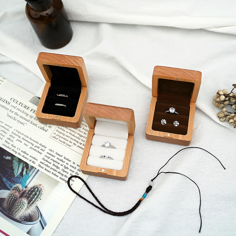 Drveni prsten za nakit Poklon kutija Personalizirani darovi Putna kutija za nakit s imenom Prijedlozi za djeveruše Držač za nakit