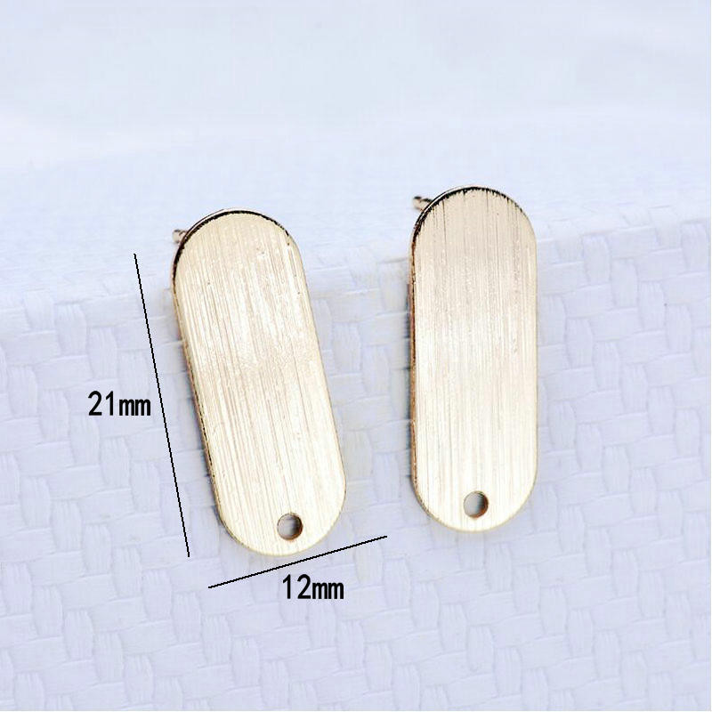21*12 MM 14K arany színű bevonat sárgaréz, ovális alakú fülbevaló kiváló minőségű barkács ékszerkészítési kiegészítők