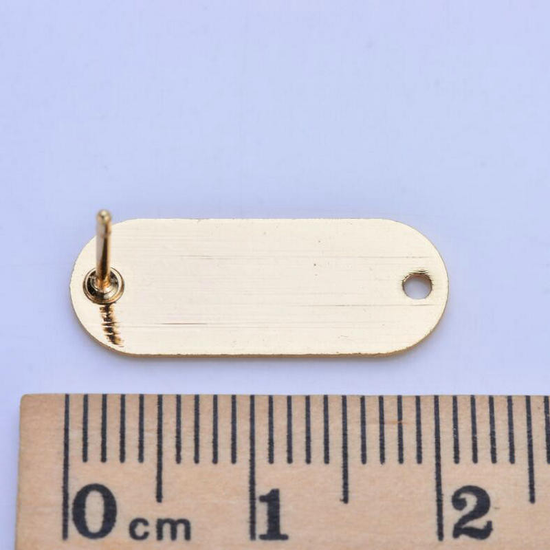 21*12 MM 14K arany színű bevonat sárgaréz, ovális alakú fülbevaló kiváló minőségű barkács ékszerkészítési kiegészítők