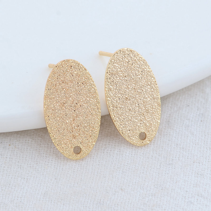 21*12 MM 14K arany színű bevonat sárgaréz, ovális alakú fülbevaló kiváló minőségű barkács ékszerkészítési kiegészítők