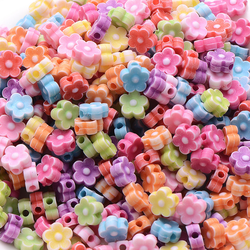 100 kom 8 mm akrilnih suncokretovih perli miješanih višebojnih labavih odstojnih perli za izradu nakita, narukvica, ručno izrađenih DIY dodataka