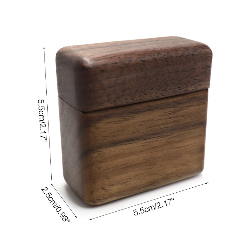 Drvena kutija za prstenje s baršunastom podstavom Škrinja za pohranjivanje jednog prstena Prikaz nakita Poklon kutija za prosidbu Zaruke Vjenčanje Dropship