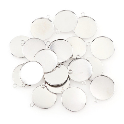 50 db 3 színű belső 20 mm-es nyaklánc medál beállítás Cabochon Cameo alaptálca előlap Üres illeszkedés 20 mm Cabochons ékszer készítése