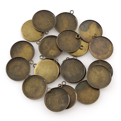 50 db 3 színű belső 20 mm-es nyaklánc medál beállítás Cabochon Cameo alaptálca előlap Üres illeszkedés 20 mm Cabochons ékszer készítése
