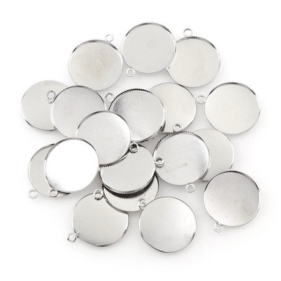 50 db 3 színű belső 20 mm-es nyaklánc medál beállítás Cabochon Cameo alaptálca előlap Üres illeszkedés 20 mm Cabochons ékszer készítése