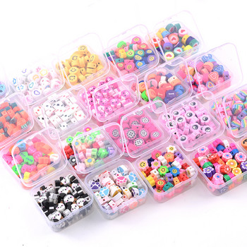 Κουτί Polymer Clay Beads Set Mix Fruit Animal Spacer Beads For Jewelry Handmade DIY βραχιόλι Κολιέ Findings Accessories 40 τμχ