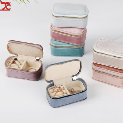 Πολύχρωμο Creative Velvet Ring Box Υψηλής ποιότητας Σκουλαρίκια αποθήκευσης κοσμημάτων γάμου Φανελένιο κουτί αποθήκευσης Συσκευασία για επιχειρήσεις