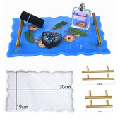 Голяма правоъгълна чиния Смола Форма Плодов диск Чай Тава UV смола Мухъл Подложка за чаши Силиконови форми Художествени занаяти Инструменти за показване на бижута