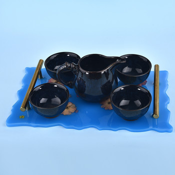 Голяма правоъгълна чиния Смола Форма Плодов диск Чай Тава UV смола Мухъл Подложка за чаши Силиконови форми Художествени занаяти Инструменти за показване на бижута