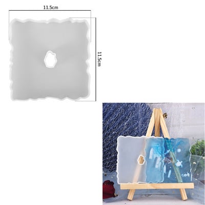 Голяма правоъгълна чиния Смола Форма Плодов диск Чай Тава UV смола Мухъл Подложка за чаши Силиконови форми Художествени занаяти Инструменти за показване на бижута