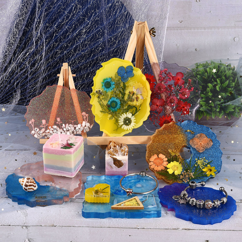 Голяма правоъгълна чиния Смола Форма Плодов диск Чай Тава UV смола Мухъл Подложка за чаши Силиконови форми Художествени занаяти Инструменти за показване на бижута