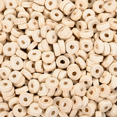 100/200/500db 8mm vegyes színű természetes fa gyöngyök fa lapos kerek laza távtartó gyöngyök barkácsoláshoz karkötő-kiegészítők