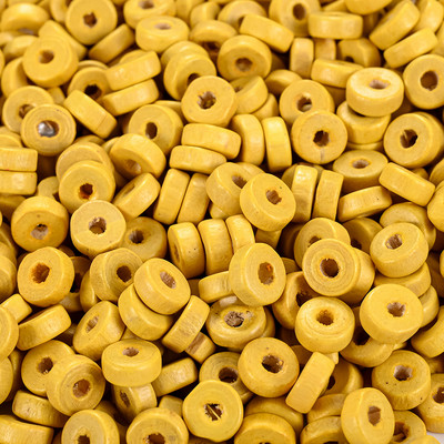 100/200/500db 8mm vegyes színű természetes fa gyöngyök fa lapos kerek laza távtartó gyöngyök barkácsoláshoz karkötő-kiegészítők