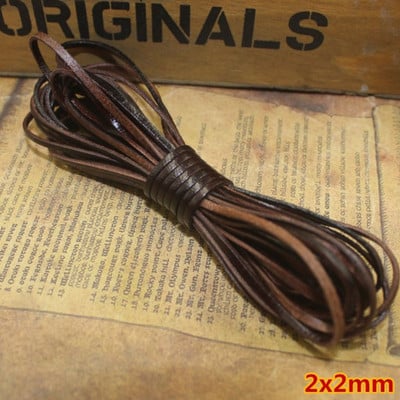 REGELIN 2 метра ретро кафе телешка кожена каишка Находки 2/3/4/5/6/8/10 мм плосък/кръгъл кожен шнур Струна Въже Направи си сам гривна