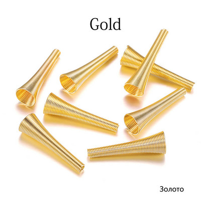 12 бр. Метални пружинни фуниеобразни дистанционни мъниста Капачки Направи си сам Консумативи за мъниста Конусна пружина Намотка Крайни капачки за изработка на бижута Аксесоари