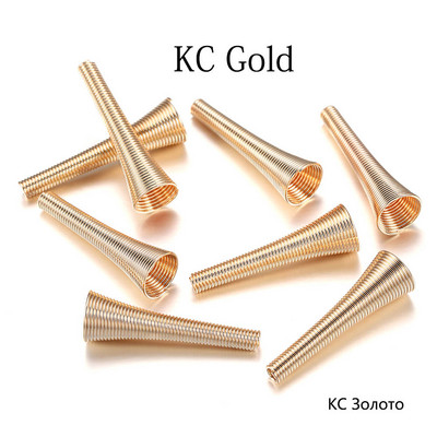 12 бр. Метални пружинни фуниеобразни дистанционни мъниста Капачки Направи си сам Консумативи за мъниста Конусна пружина Намотка Крайни капачки за изработка на бижута Аксесоари