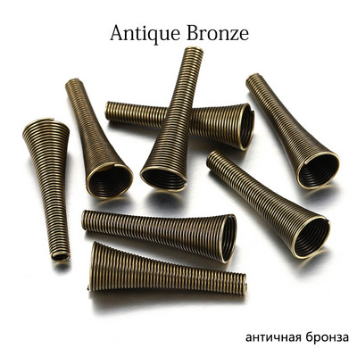 12 бр. Метални пружинни фуниеобразни дистанционни мъниста Капачки Направи си сам Консумативи за мъниста Конусна пружина Намотка Крайни капачки за изработка на бижута Аксесоари