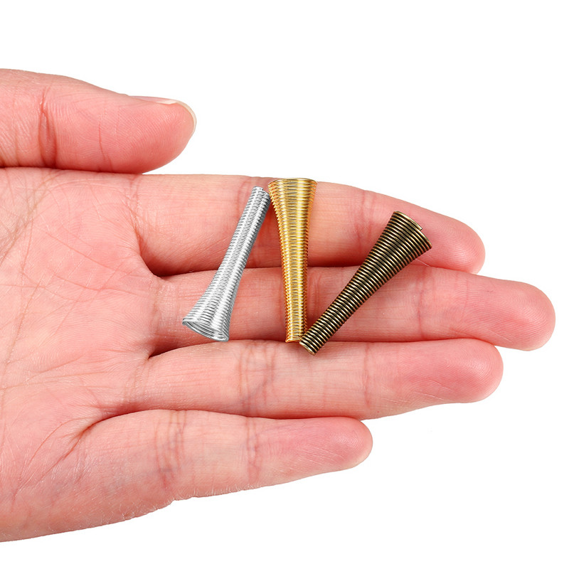 12 бр. Метални пружинни фуниеобразни дистанционни мъниста Капачки Направи си сам Консумативи за мъниста Конусна пружина Намотка Крайни капачки за изработка на бижута Аксесоари