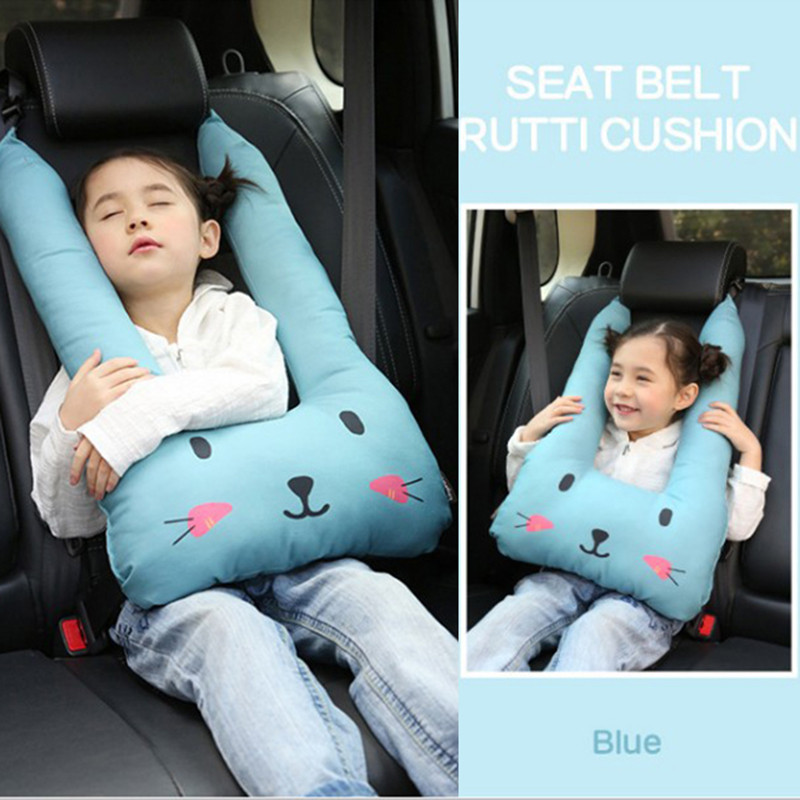 Animacinis filmas mielas automobilio saugos diržas pečių pagalvėlis minkštas PP medvilninis sėdynės saugos diržo užvalkalas vaikams, galvos atramos pagalvėlė, miegui skirta pagalvė