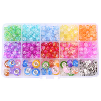 Επίπεδο στρογγυλό πολυμερές πηλό Spacer Beads Kit Charms Elastic String Pearl Box για Δαχτυλίδια κατασκευής κοσμημάτων DIY Σετ χειροποίητα αξεσουάρ