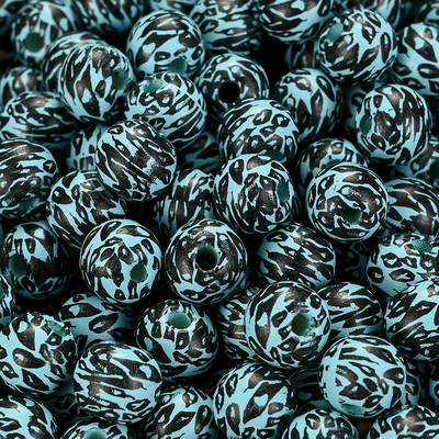 20/50 komada 10 mm obojene drvene perle s prirodnim uzorkom leoparda Ručno izrađene labave perle s odstojnicima za izradu nakita Dodaci za DIY narukvice