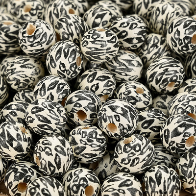20/50 komada 10 mm obojene drvene perle s prirodnim uzorkom leoparda Ručno izrađene labave perle s odstojnicima za izradu nakita Dodaci za DIY narukvice