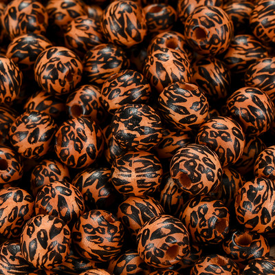 20/50 komada 10 mm obojene drvene perle s prirodnim uzorkom leoparda Ručno izrađene labave perle s odstojnicima za izradu nakita Dodaci za DIY narukvice