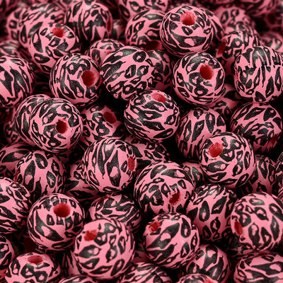 20/50 komada 10 mm obojene drvene perle s prirodnim uzorkom leoparda Ručno izrađene labave perle s odstojnicima za izradu nakita Dodaci za DIY narukvice
