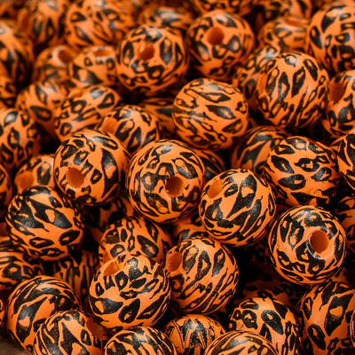 20/50 komada 10 mm obojene drvene perle s prirodnim uzorkom leoparda Ručno izrađene labave perle s odstojnicima za izradu nakita Dodaci za DIY narukvice