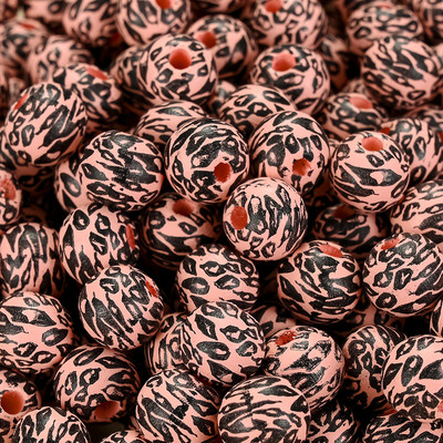 20/50 komada 10 mm obojene drvene perle s prirodnim uzorkom leoparda Ručno izrađene labave perle s odstojnicima za izradu nakita Dodaci za DIY narukvice