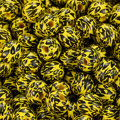20/50 komada 10 mm obojene drvene perle s prirodnim uzorkom leoparda Ručno izrađene labave perle s odstojnicima za izradu nakita Dodaci za DIY narukvice