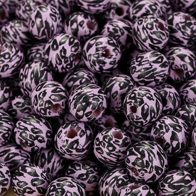 20/50 komada 10 mm obojene drvene perle s prirodnim uzorkom leoparda Ručno izrađene labave perle s odstojnicima za izradu nakita Dodaci za DIY narukvice