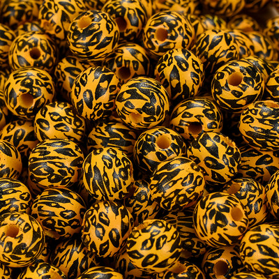 20/50 komada 10 mm obojene drvene perle s prirodnim uzorkom leoparda Ručno izrađene labave perle s odstojnicima za izradu nakita Dodaci za DIY narukvice