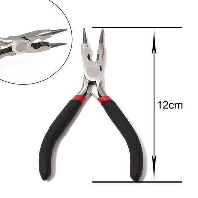 Черни метални мини клещи за бижута Режеща верига Кръгъл огънат нос Beading Making Repair Tool Kit For DIY Jewelry Tool