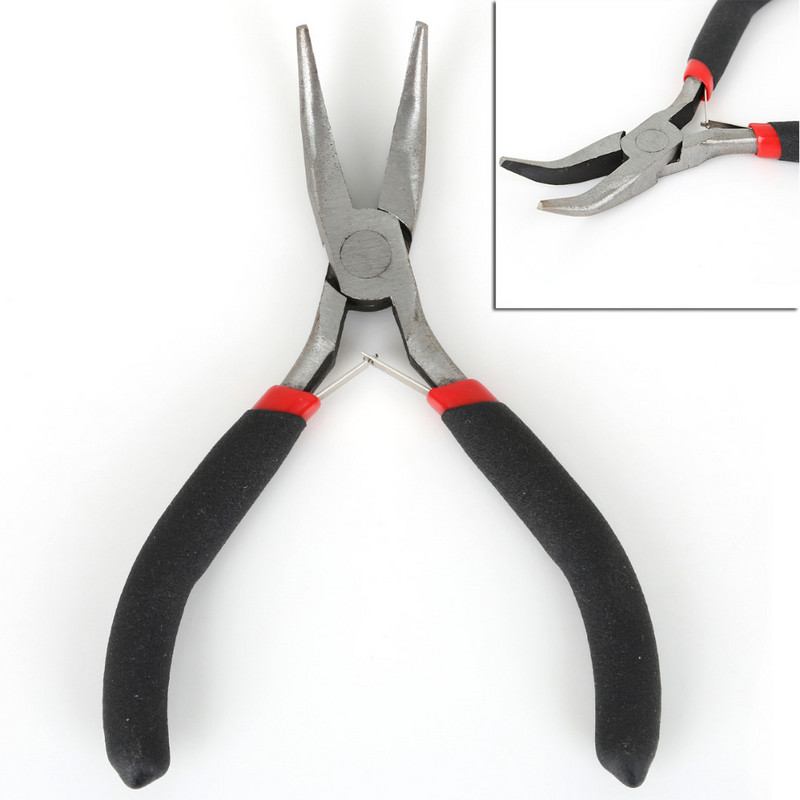 Черни метални мини клещи за бижута Режеща верига Кръгъл огънат нос Beading Making Repair Tool Kit For DIY Jewelry Tool