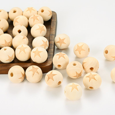 10 komada 16 mm prirodne drvene perle s nasumičnim uzorkom, okrugle labave perle za izradu nakita, narukvica, DIY ogrlica, pribor s perlama