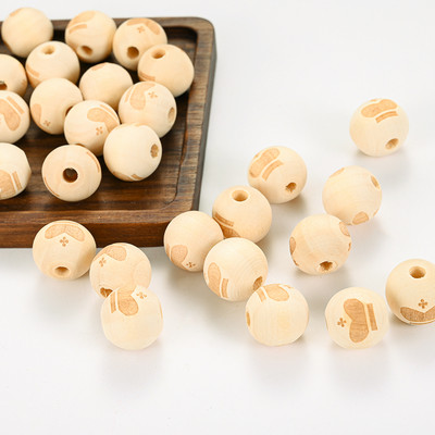 10 komada 16 mm prirodne drvene perle s nasumičnim uzorkom, okrugle labave perle za izradu nakita, narukvica, DIY ogrlica, pribor s perlama