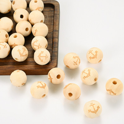 10 komada 16 mm prirodne drvene perle s nasumičnim uzorkom, okrugle labave perle za izradu nakita, narukvica, DIY ogrlica, pribor s perlama