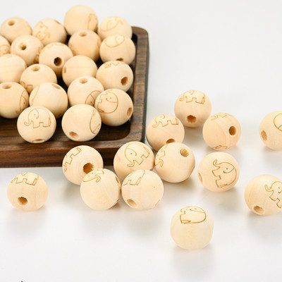 10 komada 16 mm prirodne drvene perle s nasumičnim uzorkom, okrugle labave perle za izradu nakita, narukvica, DIY ogrlica, pribor s perlama