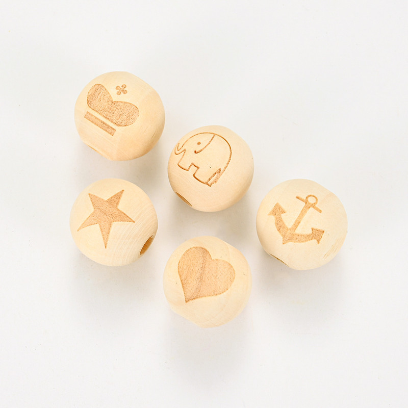 10 komada 16 mm prirodne drvene perle s nasumičnim uzorkom, okrugle labave perle za izradu nakita, narukvica, DIY ogrlica, pribor s perlama