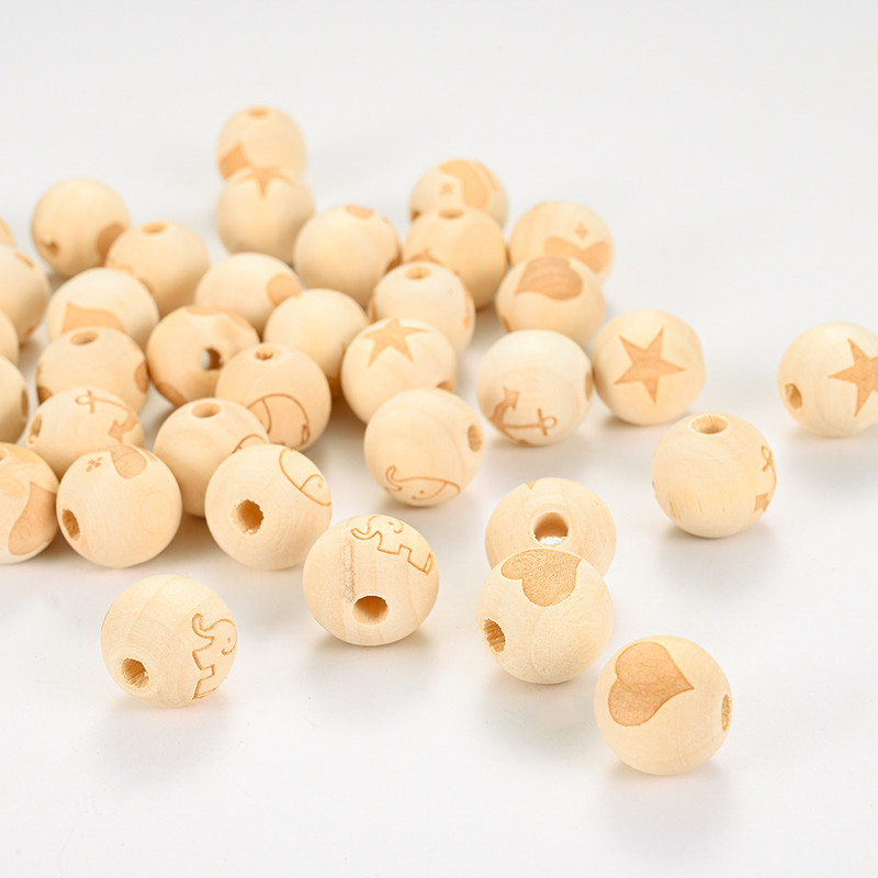 10 komada 16 mm prirodne drvene perle s nasumičnim uzorkom, okrugle labave perle za izradu nakita, narukvica, DIY ogrlica, pribor s perlama