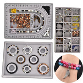 Flocked bead lenta karoliukais papuošalų gamybos matavimo įrankis „pasidaryk pats“ apyrankės, karolių priedai, paieškos organizatoriaus padėklas amatų įrankis