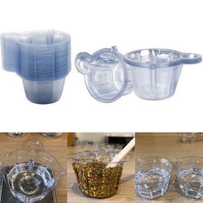20-150Pcs 40ML Пластмасови чаши за еднократна употреба Диспенсър Силиконова смола Мухъл Инструмент за Направи си сам епоксидна смола Занаяти Инструменти за изработка на бижута