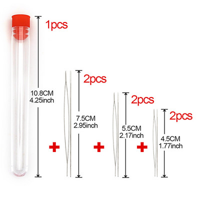 5 TK avatud kumerad pärlimisnõelad Ehete valmistamise tööriistad Roostevabast terasest nõel helmeste keermestamiseks DIY kaelakee käevõru